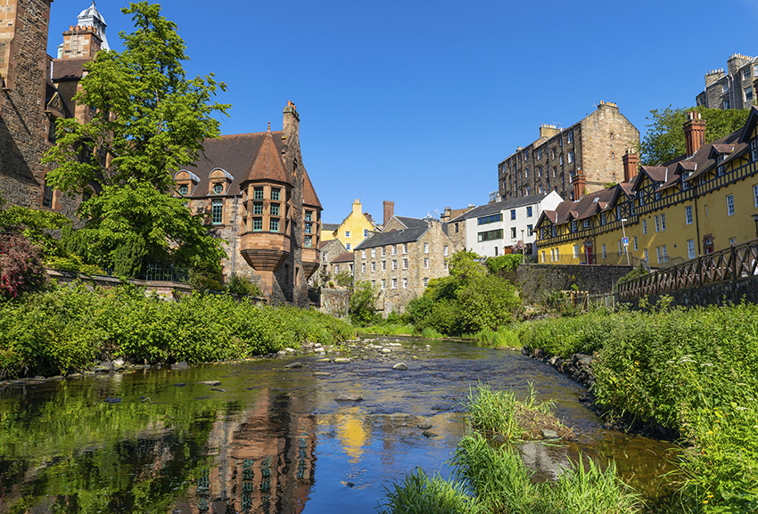 Dean Village on the Water of Leith in Edinburgh