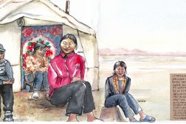 enfants sur alpage DP